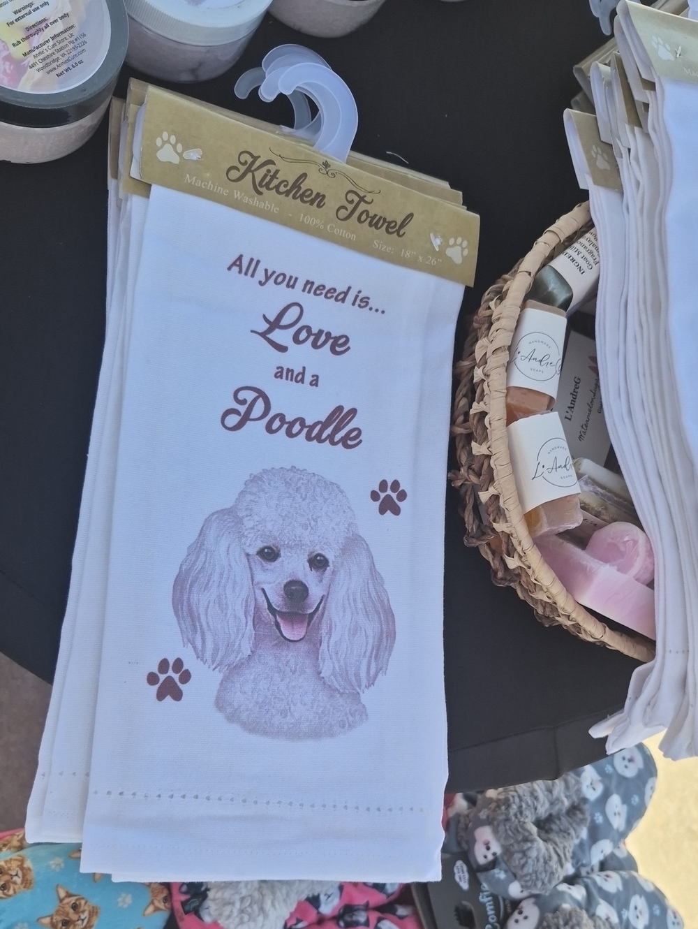 White Poodle Kitchen Towel - Poodle